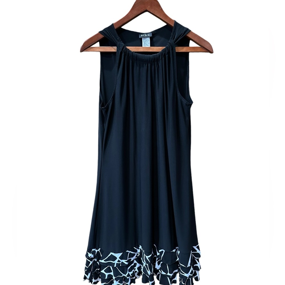 MSK Black and White Sleeveless Dress